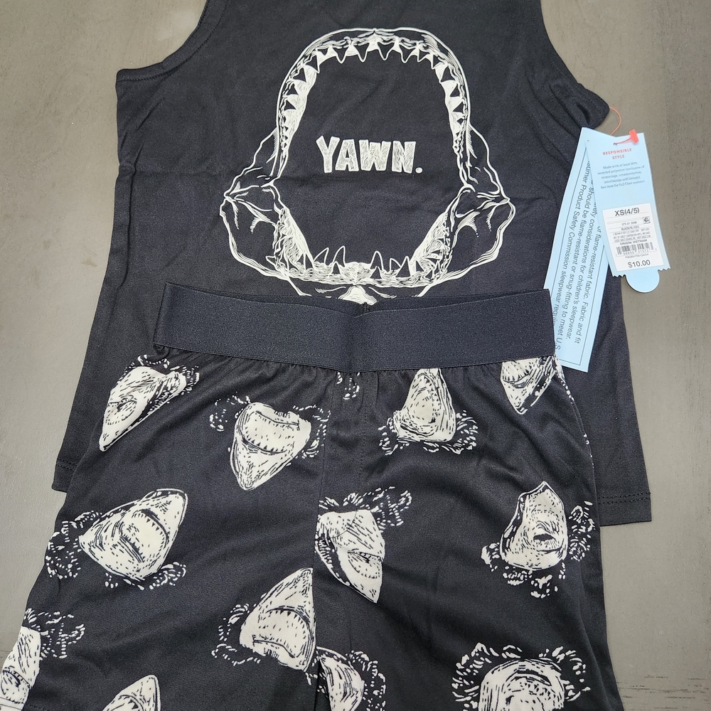 Cat & Jack Black Shark Pajama Set